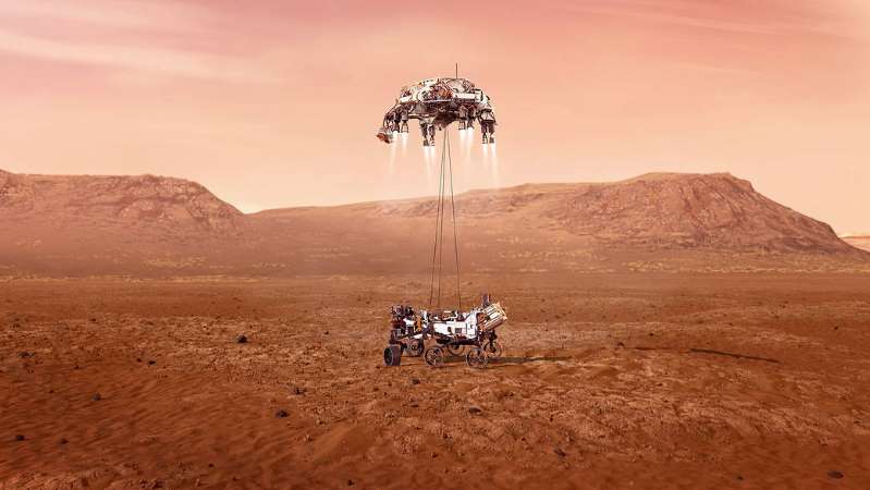 Aterrizaje de la sonda Perseverance de la NASA en Marte